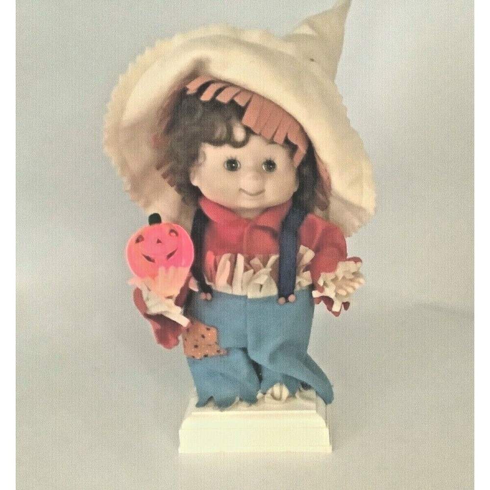 VTG Halloween Santa's Best Animated Scarecrow 17" Thanksgiving Cottagecore Chic